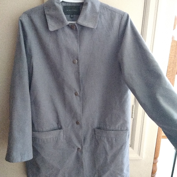 Faux suede grey trench coat - Picture 4 of 5